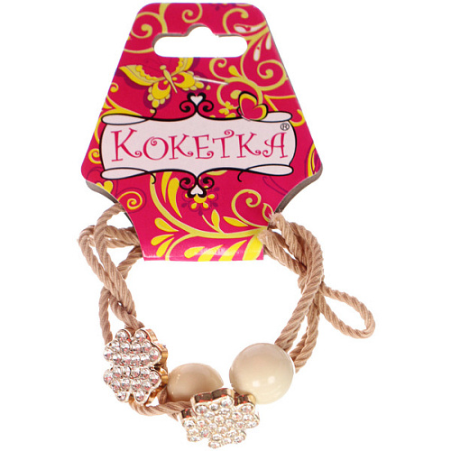 Резинки для волос 2шт ФАНТЕЭГРО, клевер, цвет черный, молочный и коричневый, d-55см (Кокетка)_7