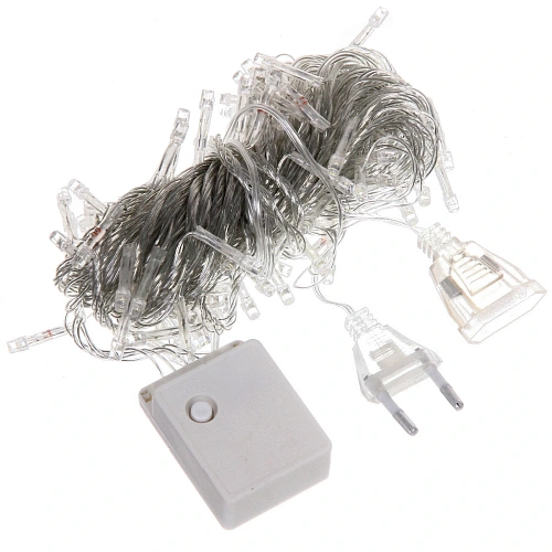 Гирлянда для дома 16м 180 ламп LED прозрачпров,8 реж, IP-20, Теплый белый (возможность соединения)	_9