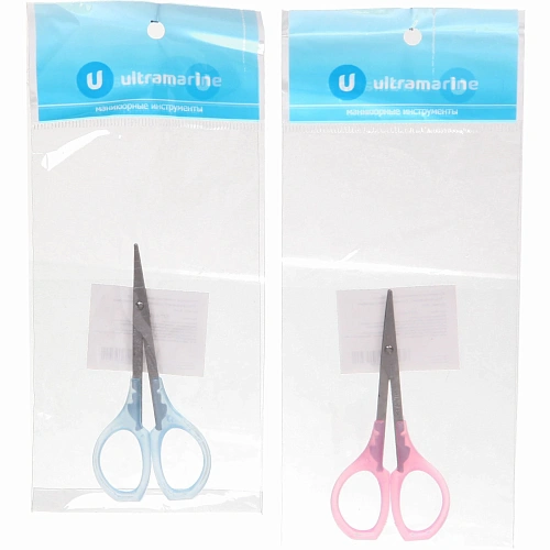 Ножницы маникюрные в пакете Ультрамарин, прямые, пластиковые ручки, 9см_13