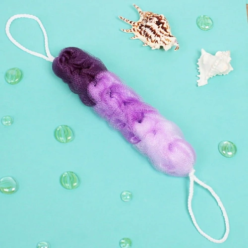 Мочалка для тела полипропиленовая Косичка-Премиум, цвет сиреневофиолетовый, 315см, 60грамм, Zip пакет_3