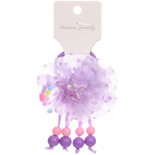 Резинки для волос детские 2шт КОНФЕТКИ, звездочки, микс 5 цветов, d-3см_5