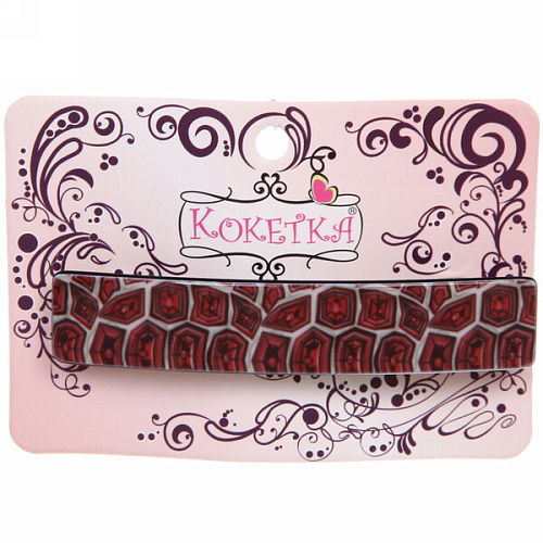 Заколка автомат Lady Collection - Тара, прямоуг, 6 цветов, 8,51,5см (Кокетка)_6