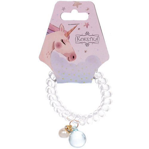 Резинка для волос силиконовая Salon Bon Bon, жемчуг, микс 5 цветов, d-5,5см, ( подвес единорог)_6