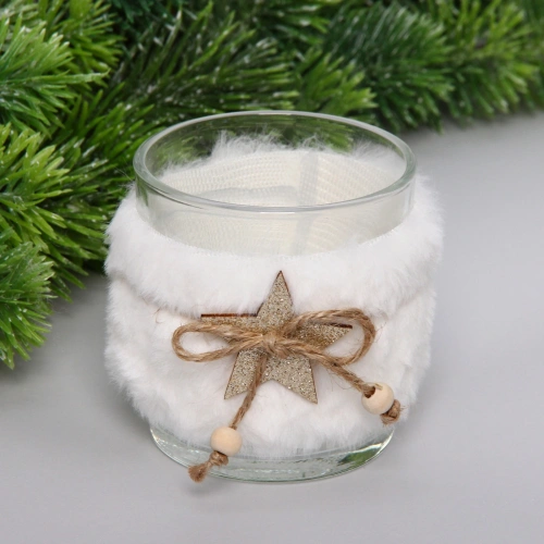 Подсвечник новогодний "Тепло" 7,3*8 см, микс