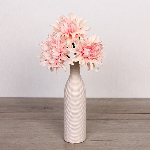 Цветы искусственные Natur 34см Хризантемы 3шт персиковые_5