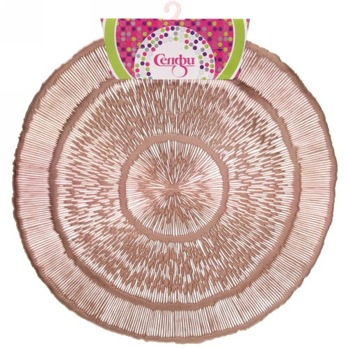 Салфетка плетеная 38см "Бесконечность" розовое золото