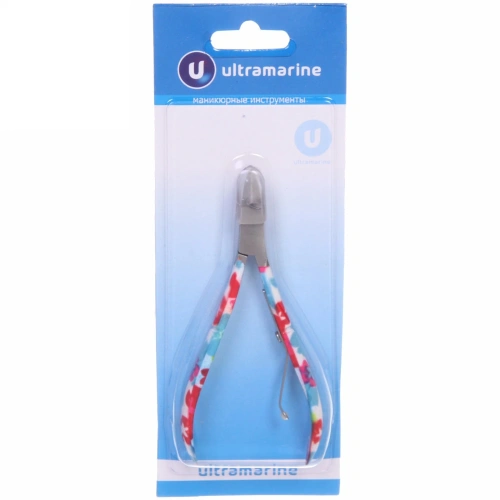 Кусачки для кутикулы, на блистере "Ultramarine", одна пружина, цвет микс, 10см