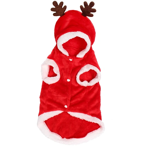 Кофта плюшевая с капюшеном для собак мелких пород  Олень Рудольф, размер XL (5040см)_10