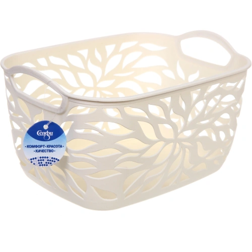 Корзина для хранения "ЭЛЛАДИО", цвет белый, 30*22*16см (лейбл Селфи)