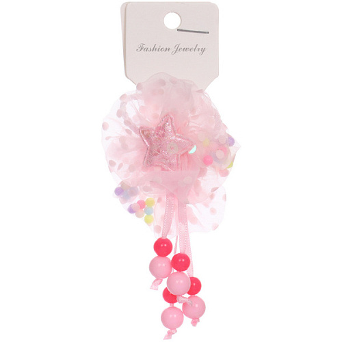 Резинки для волос детские 2шт КОНФЕТКИ, звездочки, микс 5 цветов, d-3см_3