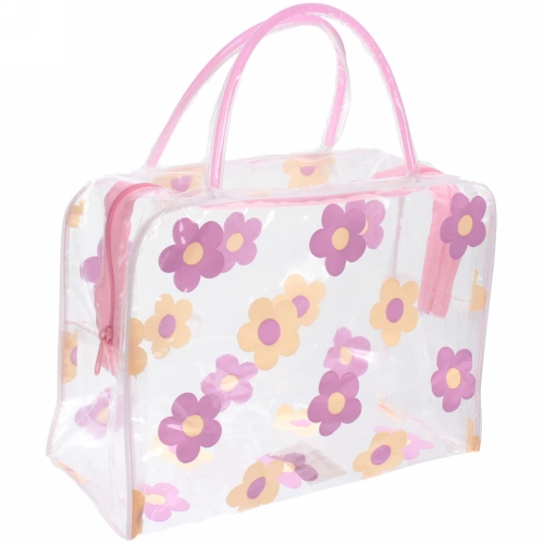 Косметичка "Adventure - Peas", цветы, цвет розовый, 24*17см
