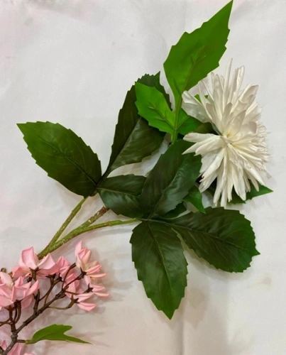 Цветок искусственный "Natur"74см Хризантема розовая