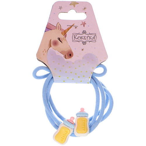 Резинки для волос 2шт МИМИШКА, бутылочка, микс 5 цветов, d-5,5см (подвес Единорог)_3