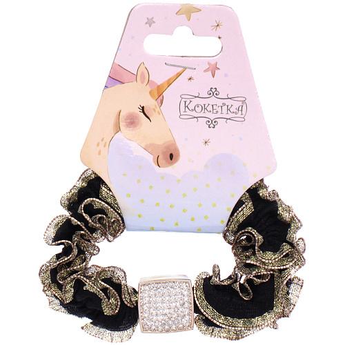 Резинка для волос 1шт МАЛЬТА, квадратик, микс 5 цветов, d-5см (подвес Единорог)_5