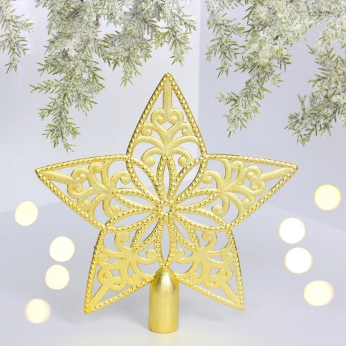 Звезда на ёлку 18,5 см "Ажур" золото