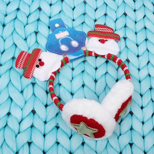 Наушники меховые Salon Teplo , Дед Мороз, цвет красный, ( подвес Ultramarine)_5