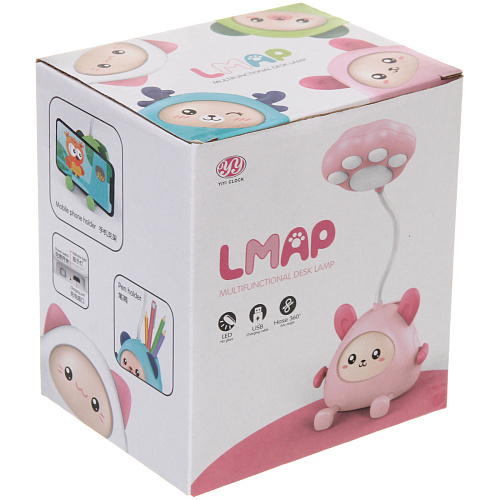 Настольная лампа Милая зверушка LED 11,58,631 см, USB 06w 5V, Бело-розовый_7