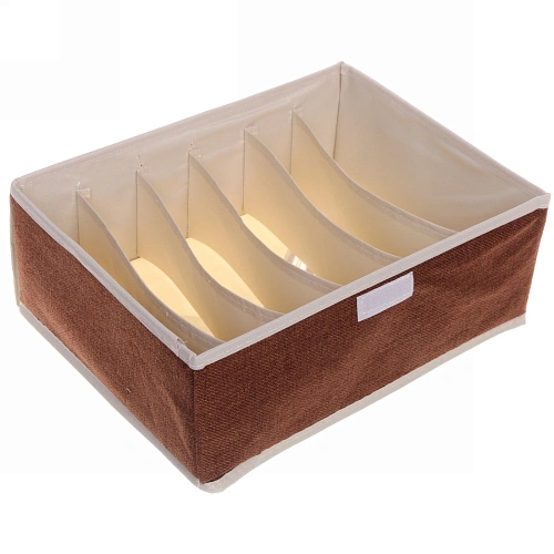 Коробка для хранения вещей 6 ячеек 322312 Уют коричневая_3