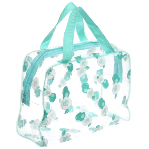 Косметичка прозрачная "Adventure - Peas", яблочки, цвет мятный, 16*23*9см