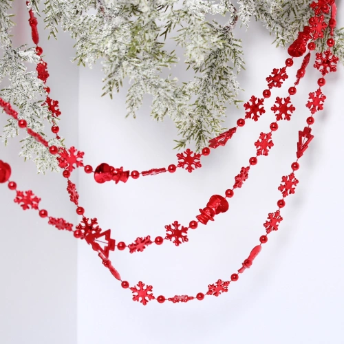 Бусы на ёлку 2,0 м "Новый год", Красный