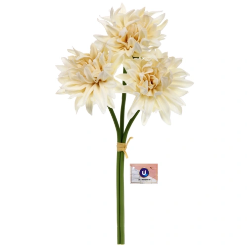 Цветы искусственные "Natur" 34см Хризантемы 3шт молочные