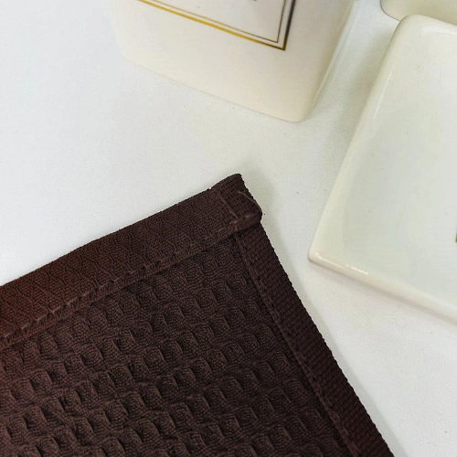 Полотенце вафельное 3060см Waffle плотность 220грм, цвет горький шоколад 04050_2