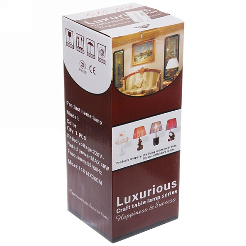 Светильник  Классика 2286 h-41см (615-119)+ абажур белый круглый (999-007)  (220В, Е27, выклвкл, 40 Вт)_6