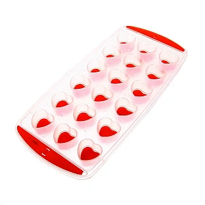 Форма для льда пластиковая с силиконом "Сердечки" 24*11см 