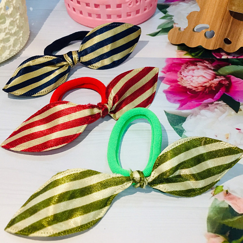 Резинки для волос 4шт Яркие полосочки, 6 цветов, d-45см_6