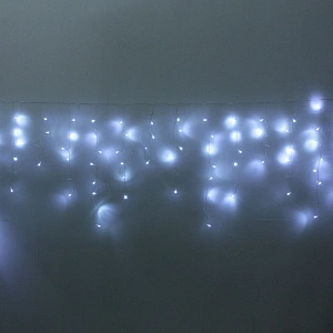 Гирлянда для улицы БАХРОМА "Мерцание" ш3м* в0,4/0,6/0,8 см 124 ламп LED, прозр.пров, 1 реж, IP-54, Белый (возможность соединения)