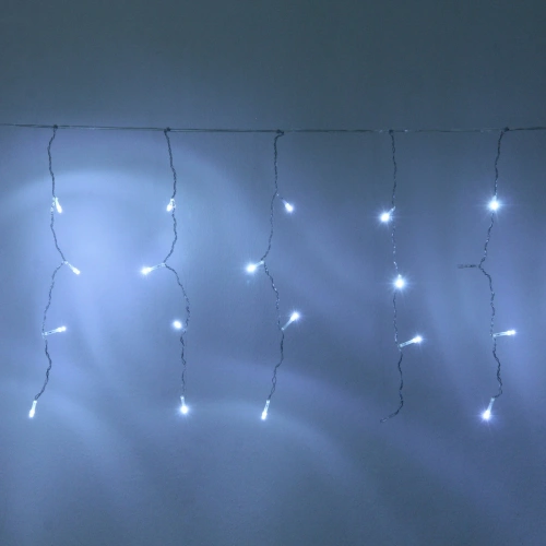 Гирлянда для дома БАХРОМА "Мерцание" ш1,5м* в40 см 48 ламп LED, прозрачн. провод, авторежим, IP-20, Белый (белое мерцание)