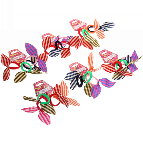 Резинки для волос 4шт Яркие полосочки, 6 цветов, d-45см_7