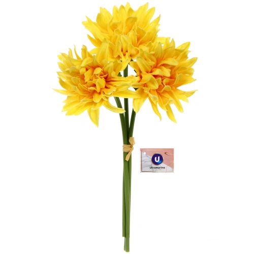 Цветы искусственные "Natur" 34см Хризантемы 3шт желтые