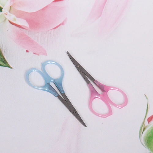 Ножницы маникюрные в пакете Ультрамарин, прямые, пластиковые ручки, 9см_10