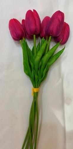 Цветы искусственные "Natur" 38см Тюльпаны 7шт фиолетовые