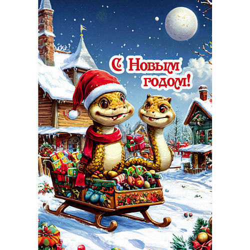 Доска разделочная 16*23см "С Новым Годом!" Символ года Змея