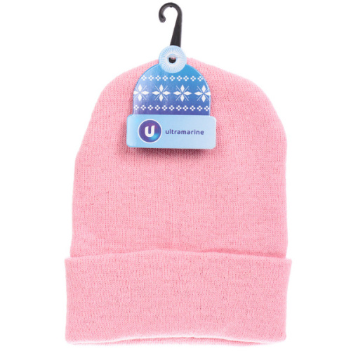 Шапка зимняя "ZIMA", бинни, цвет персиковый, 58р (лейбл Ultramarine)