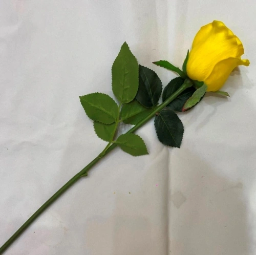 Цветок искусственный "Natur" 50см Розочка желтая