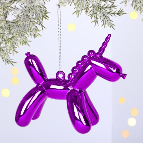 Ёлочная игрушка "Воздушный единорожек" 11*5*9 см, Фиолетовый