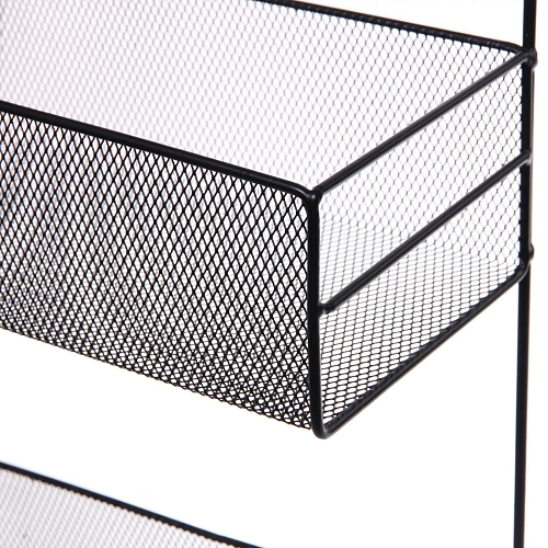 Органайзер металлический подвесной универсальный ФАНАДЕРО, цвет черный, две полки, с крючками, 2613425см (лейбл)_4