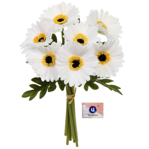 Цветы искусственные "Natur" 33см Герберы 7шт белые