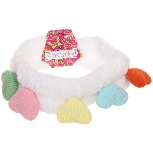 Повязка на голову Кокетка - Сердечки, микс 6 цветов, 206см_16