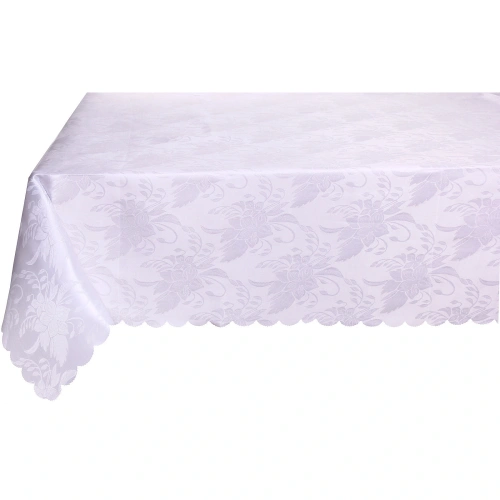 Скатерть 148*180 см "Классика", бутоны, цвет белый