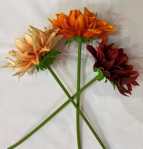 Цветы искусственные"Natur" 34см Хризантемы 3шт оранжевые