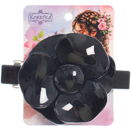 Заколка - автомат для волос AKS-EMPIRE, цвет черный, 8,56,5см_3